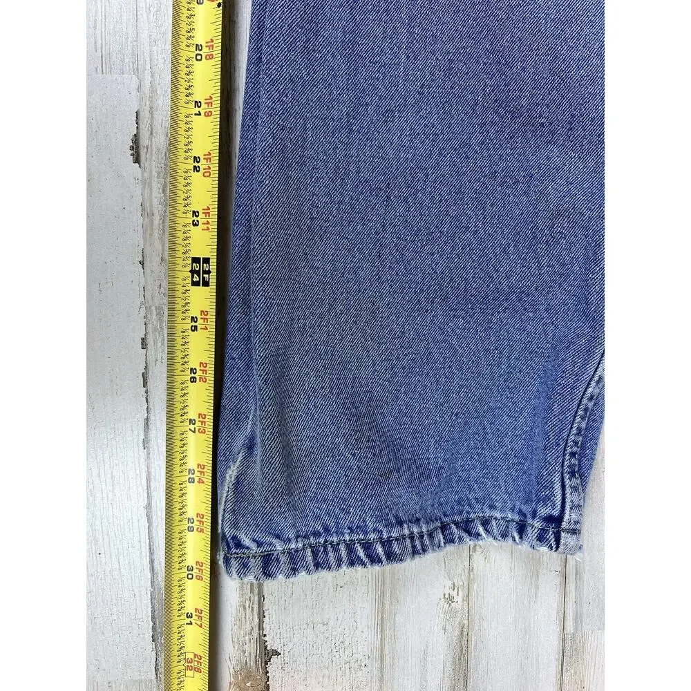 Vintage Bugle Boy Jeans Men 38x32 (36x30) Light Wash 90s Straight Leg Denim